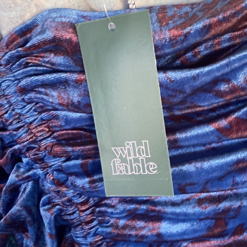 Wild fable purple marble scrunch velvet dress - Picture 6 of 16